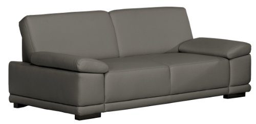 3-Sitzer Corianne/217x80x99cm/Leder Punch antrazith-Poroflex softy platin