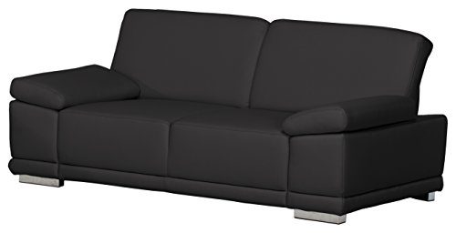 3,5-Sitzer Corianne/248x80x99cm/Leder Punch schwarz-Poroflex softy schwarz