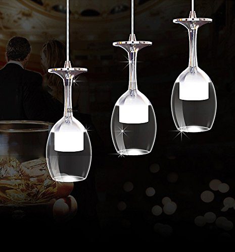 3W X 3 Licht Tasse Leuchterlicht Weinglas LED Pendelleuchte - für Wohnzimmer- Bar Salon Esszimmer hangeleuchte Kühl Weiß