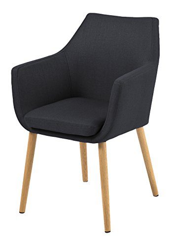 AC Design Furniture 59331 Armstuhl Trine, 58 x 58 x 84 cm, Sitz/Rücken Stoff Corsica anthrazit