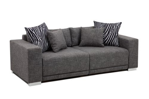 B-famous Big Sofa London-L Struktur grau, 217x103 cm,