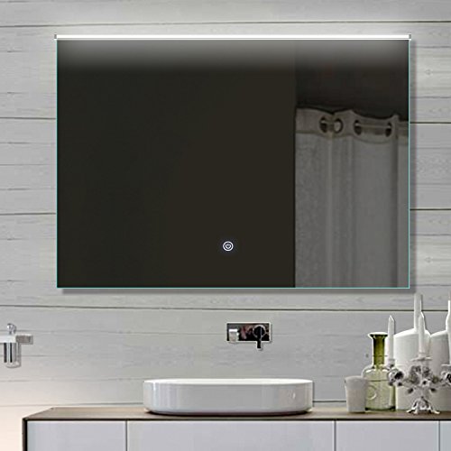 Badezimmerspiegel Wandspiegel Lichtspiegel LED TOUCH SCHALTER Lichtfarbton kalt/warm einstellbar 92 x 70 cm THL92X70