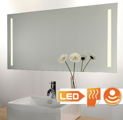Badspiegel LED beleuchtet mit Sensor und Heizung 120 x 60 cm