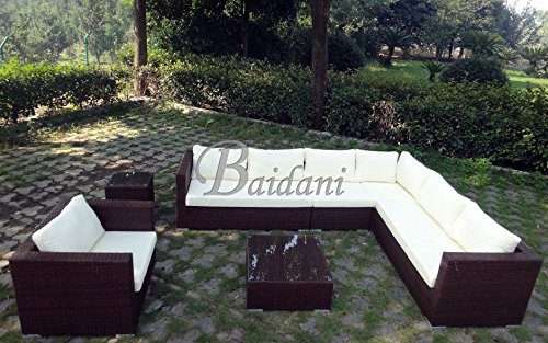 Baidani Rattan Garten Lounge Garnitur Destiny - Braun meliert