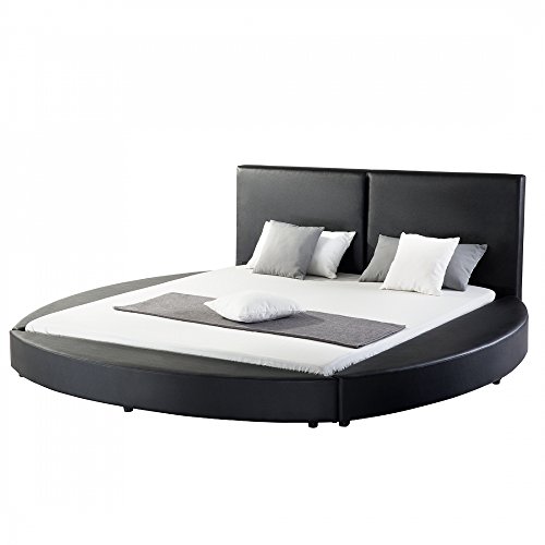 Bett schwarz - Lederbett - 180x200 cm - Ehebett - LAVAL
