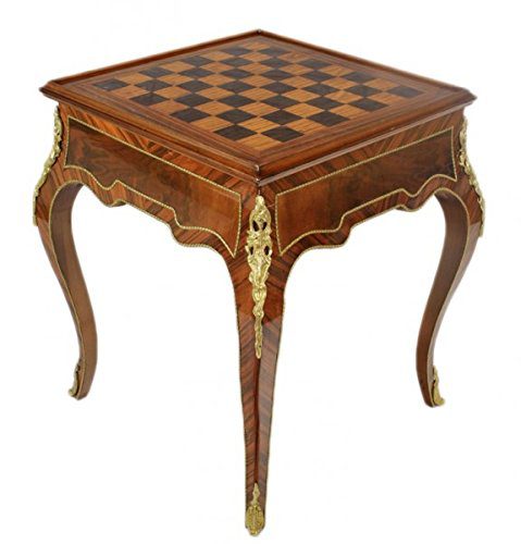 Casa Padrino Art Deco Spieltisch Schach / Backgammon Tisch Mahagoni Braun L 60 x B 60 x H 71 cm - Möbel Antik Stil Barock
