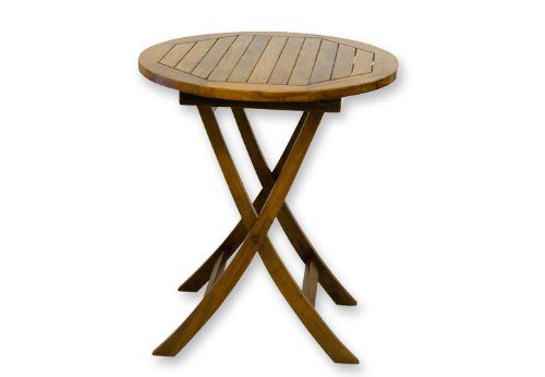 DIVERO Balkontisch Tisch Beistelltisch Holz Akazie klappbar Ø 65cm Bistrotisch