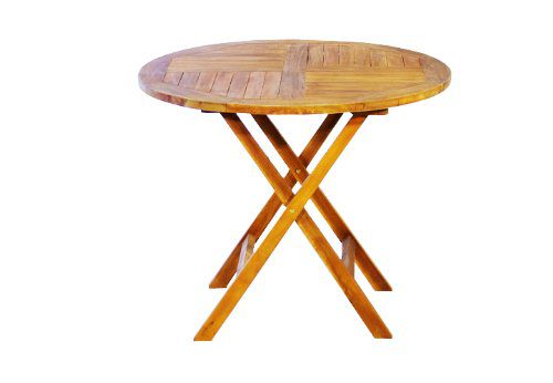 DIVERO Balkontisch Tisch Beistelltisch Holz Akazie klappbar 90 cm Gartentisch