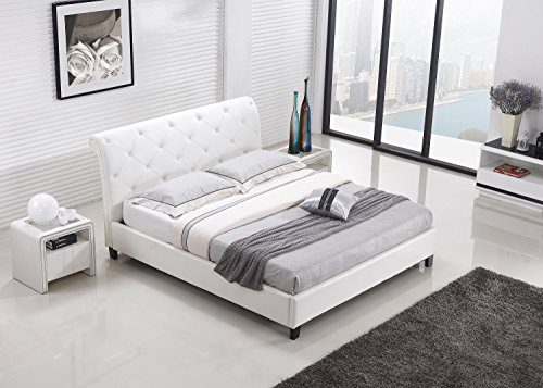 Designer Bett BAROCK MODERN #78 Doppelbett (ALLE GRÖßEN) (180x200 cm, Weiß)