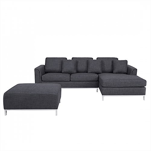 Designersofa - Polstersofa - Sofa - Couch - Ecksofa L - Eckcouch, grau - OSLO