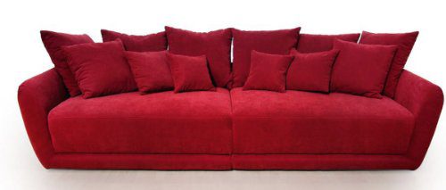Dreams4Home Big Sofa 'Chios', Wohnlandschaft XXL Wohnzimmermöbel Couch Garnitur Polstersofa rot