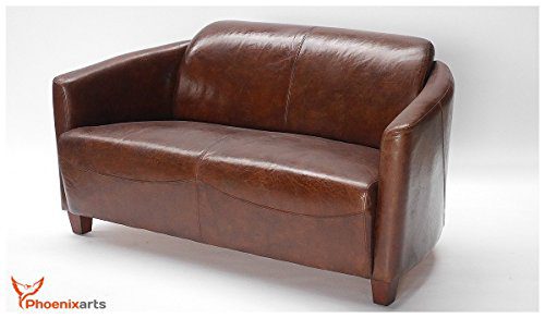 Echtleder Vintage 2-sitzer Sofa Design Ledersofa Lounge Leder Couch 460