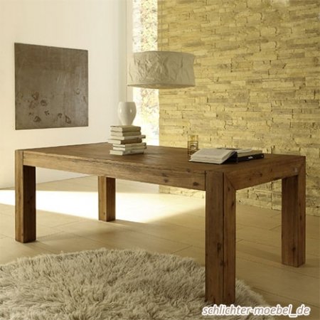 Esstisch Designer Tisch MASSIV 200 x 100cm Massivholz Akazie Roma Esszimmertisch