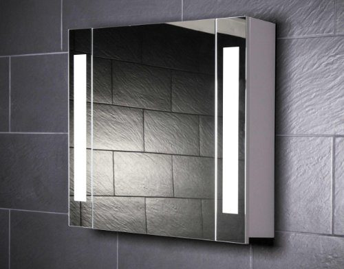 Galdem CURVE80 Spiegelschrank, holz, 80 x 65 x 15 cm, weiß