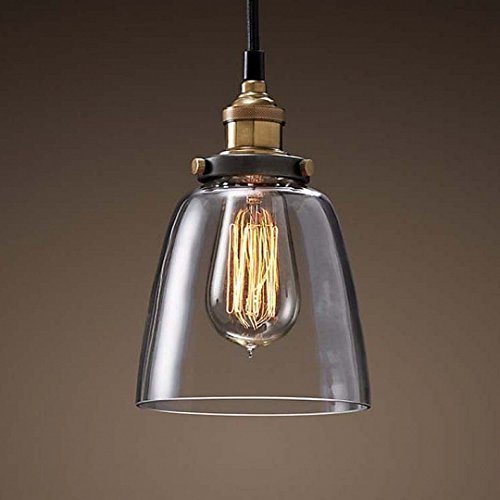 Glas Hängeleuchte Vintage INKLUSIVE 4W LED Retro Pendelleuchte Blackburn Loft Edison Hängelampe