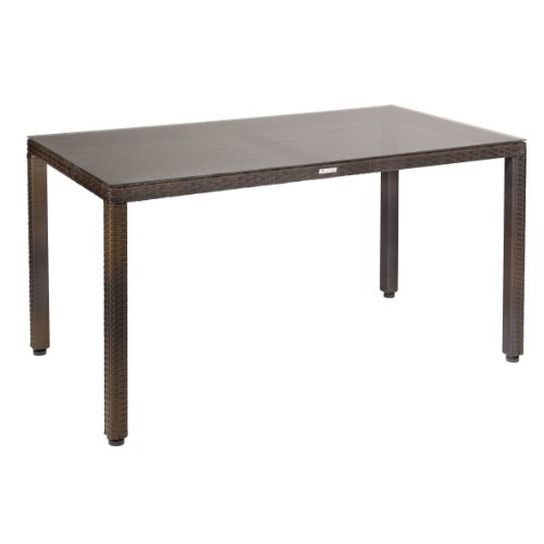 Greemotion Rattan Tisch groß Milano, Mehrfarbig, ca. 140 x 80 Höhe: ca. 74 cm