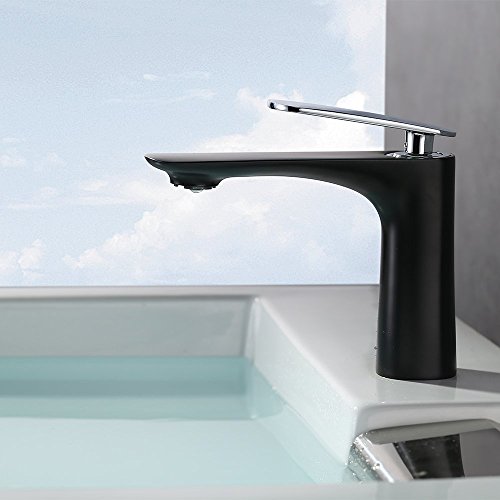 Homelody® Elegant Schwarz Badarmatur Einhebelmischer Waschbecken Wasserhahn Bad Armatur Waschbeckenarmatur