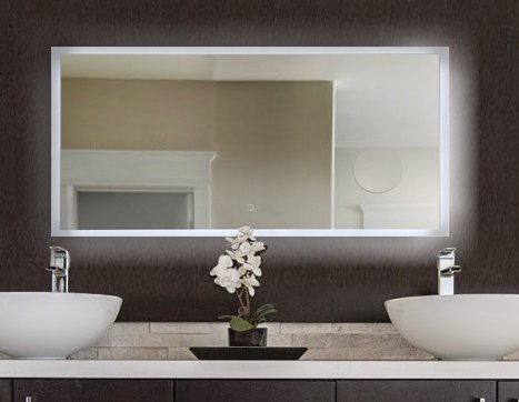 KROLLMANN Badspiegel mit Beleuchtung und 3-fach Vergrößerungsglas, 100 x 50 cm LED Spiegel