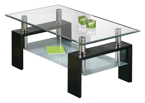 Links 50100045 Couchtisch Glas Wohnzimmertisch Wohnzimmer Tisch Beistelltisch schwarz Glas NEU