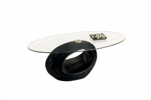 Links 50100110 Couchtisch schwarz hochglanz Glastisch Wohnzimmertisch Wohnzimmer Tisch modern