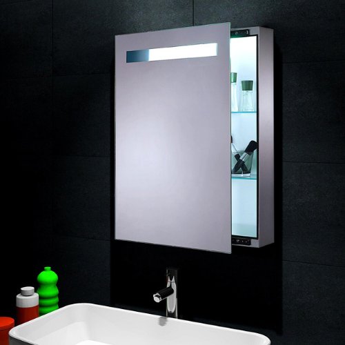 Lux-aqua Design Spiegelschrank mit LED Beleuchtung Wandspiegel 70x45cm FL0811L