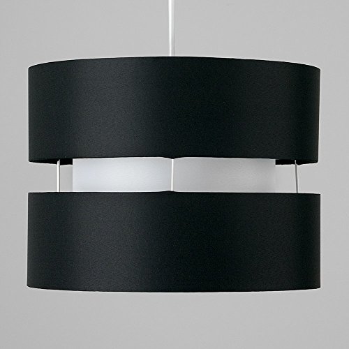 Moderner und schöner Lampeschirm mit 2 Schichten und einem schwarzen Finish - für Hänge- und Pendelleuchte