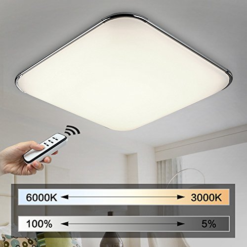 Natsen® 50W Moderne LED Deckenleuchten Wohnzimmer Deckenlampe Fernbedienung voll dimmbar Lampe (650mm*650mm)