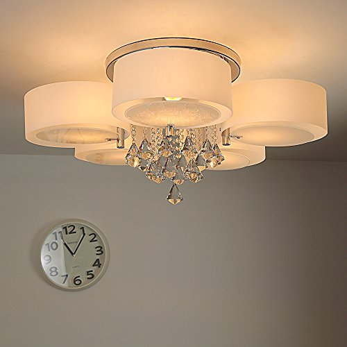 Natsen® Modern Deckenlampe 5-flammig Kristall Deckenleuchte Designer Wohnzimmer Lampe LED E27 Ø75cm