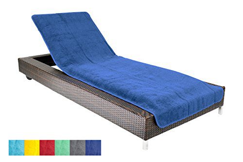 Schonbezug für Gartenliege, Strandliegenauflage, Frottee Schonbezug, 100% Baumwolle - 75x200 cm - Blau - Brandsseller