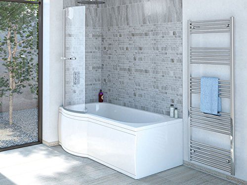 Skali Badewanne-Links + Duschkabine + Wannenschürze + Ablaufgarnitur + Wannenfüße