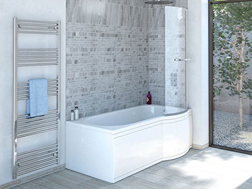 Skali Badewanne -Rechts + Duschkabine + Wannenschürze + Ablaufgarnitur + Wannenfüße