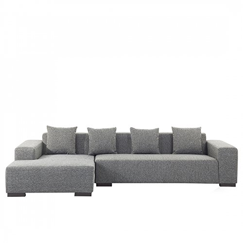 Sofa dunkelgrau - Couch - Ecksofa R - Sofalandschaft - Sofagarnitur - Stoffsofa - LUNGO