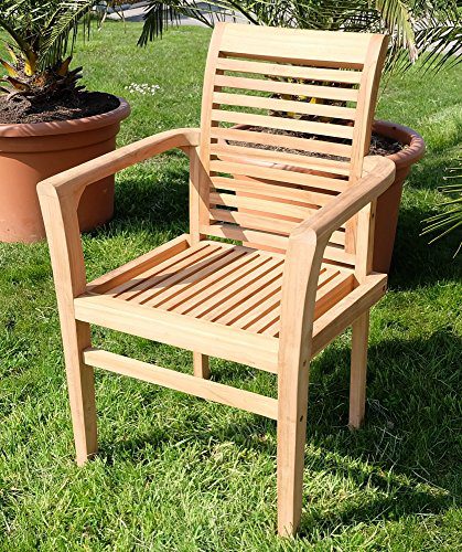 TEAK Design Gartensessel Gartenstuhl Sessel Holzsessel Gartenmöbel Holz geölt sehr robust Modell: ALPEN von AS-S