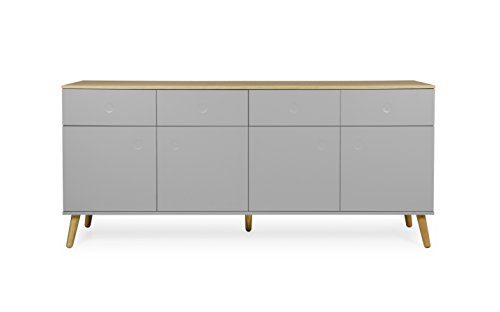 Tenzo 1678-612 Dot Designer Sideboard Holz, grau / eiche, 43 x 192 x 86 cm