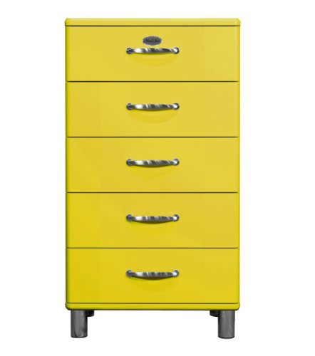 Tenzo 5215-002 Malibu, Designer Kommode, 111 x 60 x 41 cm, MDF lackiert, gelb