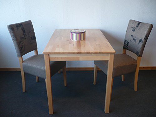Tischgruppe Esszimmergruppe Sitzgruppe 3-tlg. Tisch 70x110 cm Stuhl Buche Stoff
