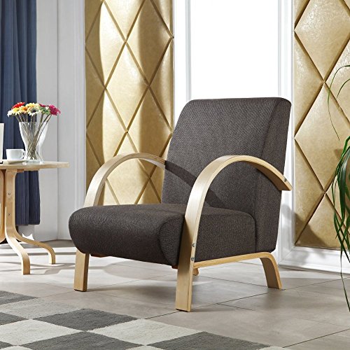 i-flair® - Polstersessel, Lounge Sessel mit hochwertigem gepolsterten Stoffbezug - Dunkelgrau
