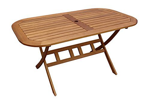 indoba® IND-70028-TI - Serie Bangor - Gartentisch aus Holz FSC zertifiziert - oval, klappbar