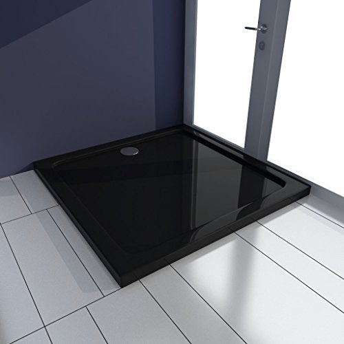 vidaXL Quadratischer ABS-Duschwannenboden schwarz 80 x cm