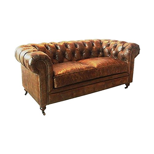 2-Sitzer Sofa mit Bezug Leder Braun antik - Modell Oldester