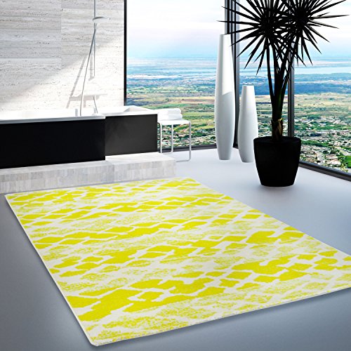 Designer Teppich modern multi-creme Splash Farbverlauf Polyester SALE 50%(Raster mintgrün gelb grün,200x290 cm)