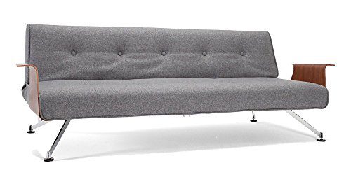 Innovation - Clubber Schlafsofa mit Armlehnen - grau - Charcoal Twist - Per Weiss - Design - Sofa