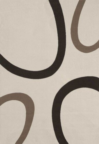 Lalee  347103577  Moderner Designer Teppich / Muster : Kreise Retro / Neu / Creme / Grösse : 160 x 230 cm