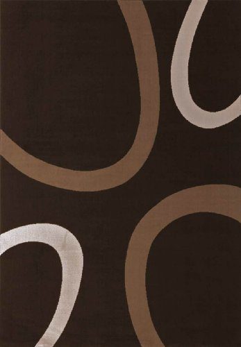 Lalee  347138814  Moderner Designer Teppich / Muster : Kreise Retro / Neu / Braun / Grösse : 80 x 150 cm