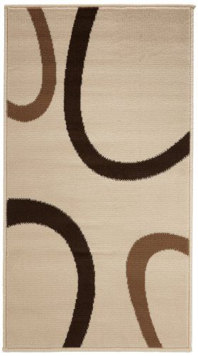 Lalee  347173136  Moderner Designer Teppich / Muster : Kreise Retro / Neu / Braun / Grösse : 60 x 110 cm
