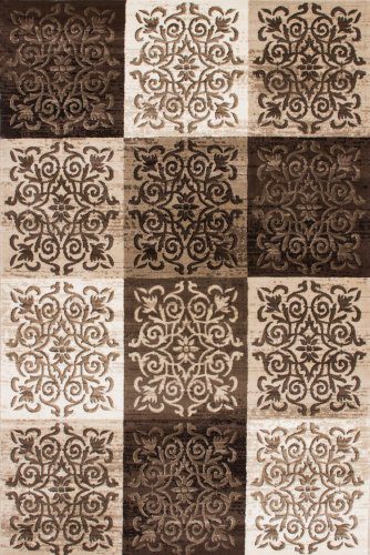 Lalee 347222186 Lalee Designer Teppich Muster Oriental Kästchen Neu Größe 200 x 290 cm, beige / braun