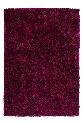 Lalee 347239634 Hochwertiger und handgemachter Designer Hochflor Shaggy Teppich, 120 x 170 cm, violet