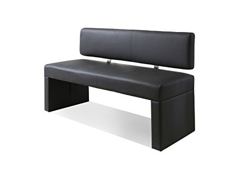 SAM® Esszimmer Sitzbank Silas, 140 cm, in grau, Sitzbank mit Rückenlehne aus Samolux®-Bezug, angenehmer Sitzkomfort, frei im Raum aufstellbare Bank