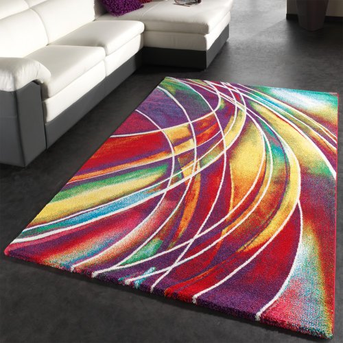 Teppich Modern Designer Teppich Bunter Farbmix Gemustert Mehrfarbig, Grösse:80x150 cm