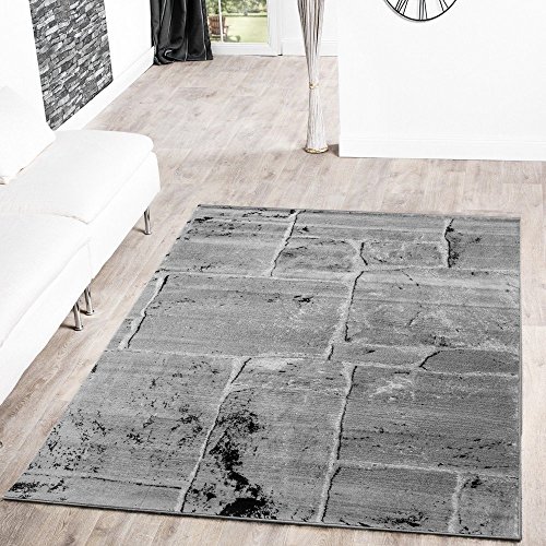 Teppich Steinboden Marmor Optik Design Modern Wohnzimmerteppich Grau Top Preis, Größe:190x280 cm